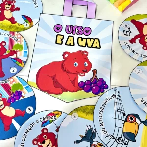 Sacola Vogal U - "O Urso e a Uva"