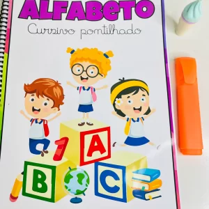 Alfabeto cursivo pontilhado