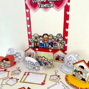Kit Lembrancinhas e moldura para foto tema Dia da Família.