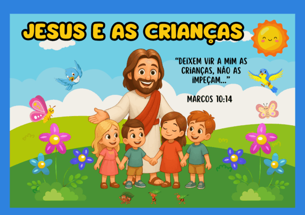 Kit de decoração de sala "Jesus e as Crianças" - Imagem 9