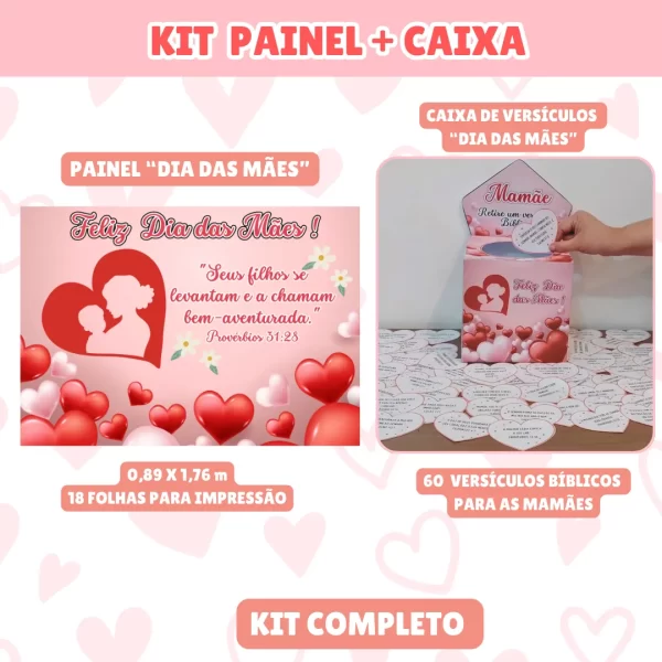 Kit Dia das Mães – Painel + Caixa de Versículos