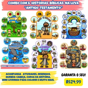 Combo de Histórias Bíblicas na Luva - Antigo Testamento