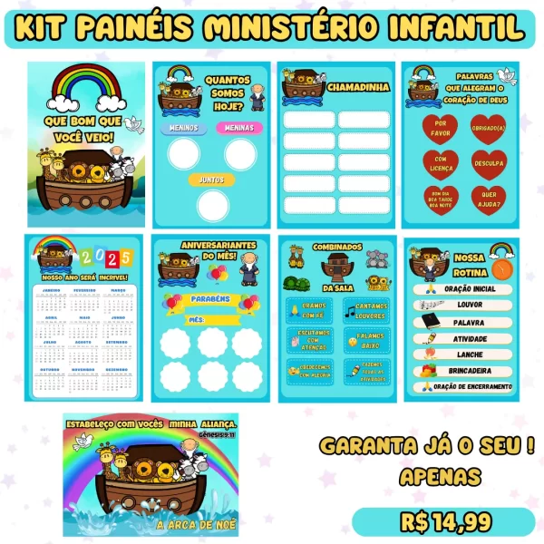 Kit Decoração de Sala “A Arca de Noé”
