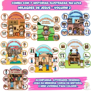 Combo Histórias na Luva – Milagres de Jesus Vol. 2 - Novas Histórias