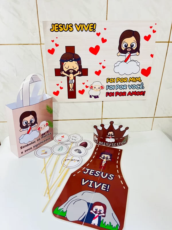 KIT apresentação PÁSCOA CRISTÃ - “JESUS VIVE”