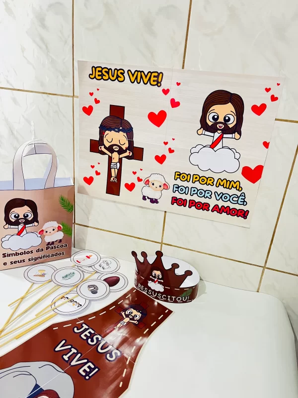 KIT apresentação PÁSCOA CRISTÃ - “JESUS VIVE” - Imagem 2