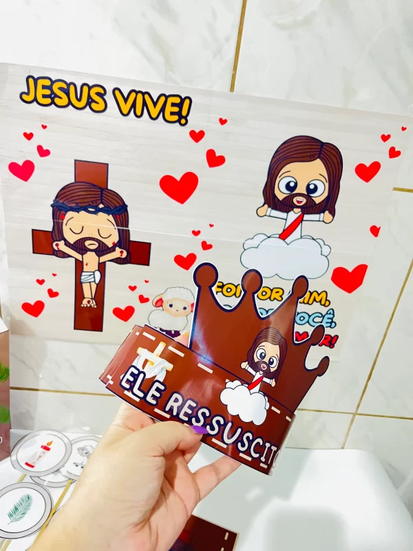 KIT apresentação PÁSCOA CRISTÃ - “JESUS VIVE” - Imagem 4