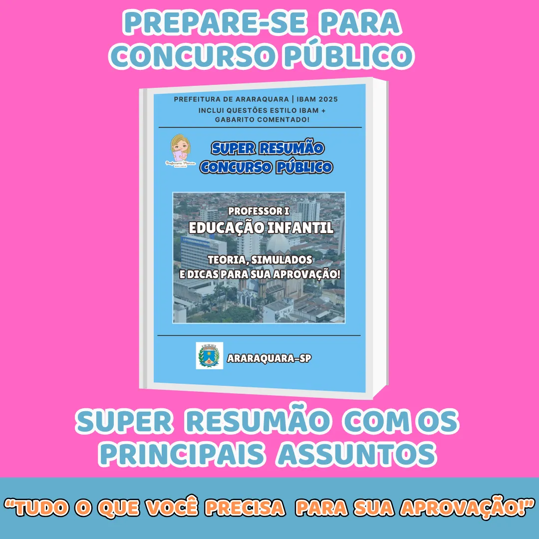Resumão – Concurso Prefeitura Araraquara 2025 | Professor I – Educação Infantil