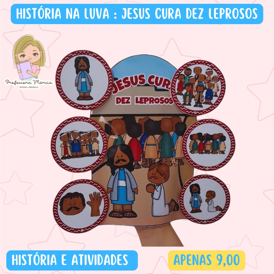 Jesus cura os dez leprosos – Luva de Contação de Histórias