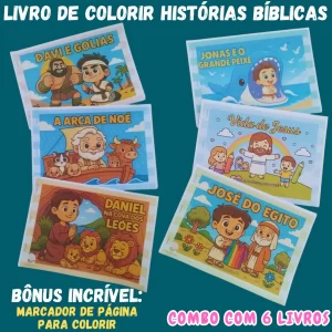 Combo Livros de Colorir – Histórias Bíblicas (6 Livros + Bônus)