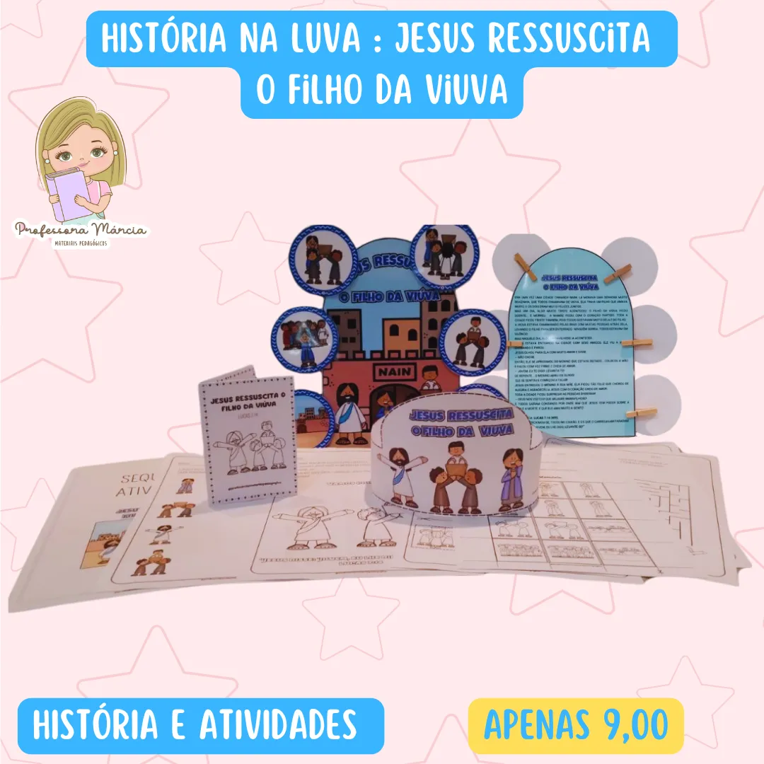 Jesus ressuscita o filho da viúva – Luva de Contação de Histórias - Imagem 2