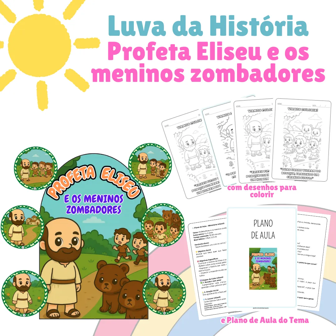 Luva da História Profeta Eliseu e os Meninos Zombadores