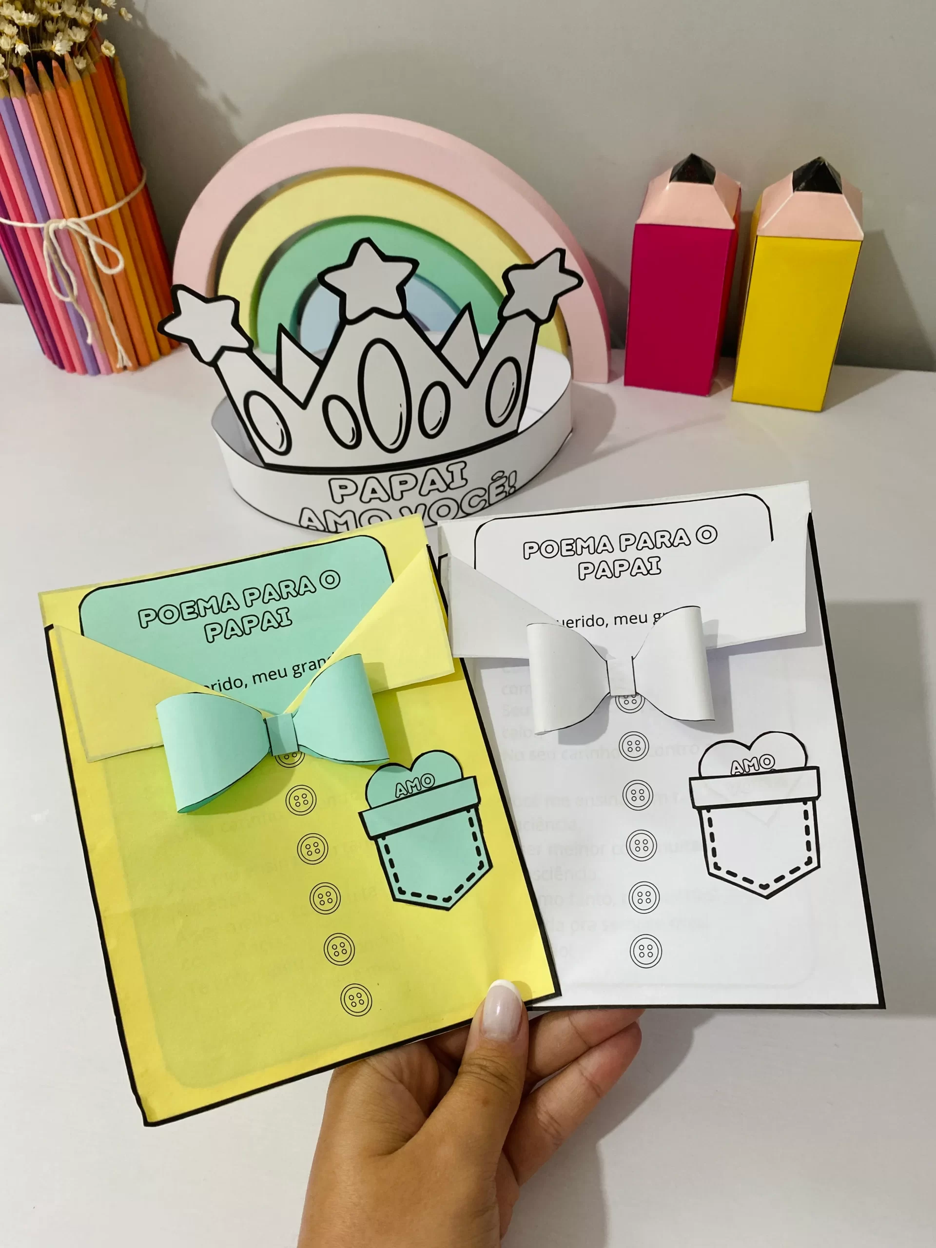 Cartão Interativo "Poema para o Papai" + Coroa Decorativa - Imagem 4