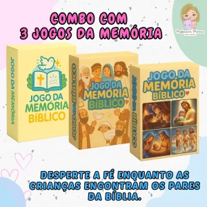 Combo com 3 Jogos -Jogo da Memória Bíblico (Coleção 1, 2 e 3)