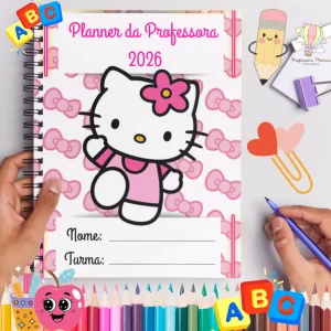 Planner da Professora 2026 – Modelo Hello Kitty
