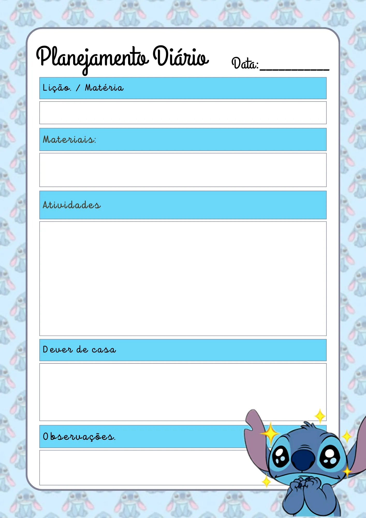Planner da Professora 2026 – Modelo Stitch é - Imagem 11