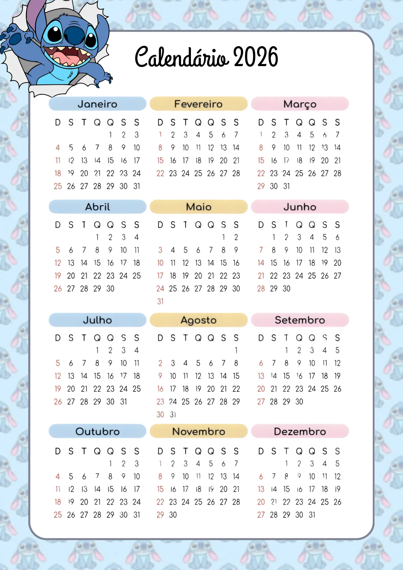 Planner da Professora 2026 – Modelo Stitch é - Imagem 12