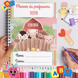 Planner da Professora 2026 – Modelo Fazendinha