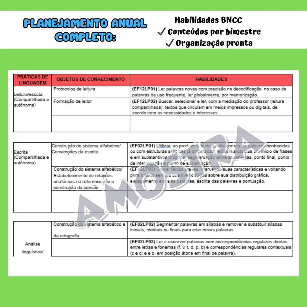 PLANEJAMENTO COMPLETO 2º ANO – BNCC 2026 - Imagem 2