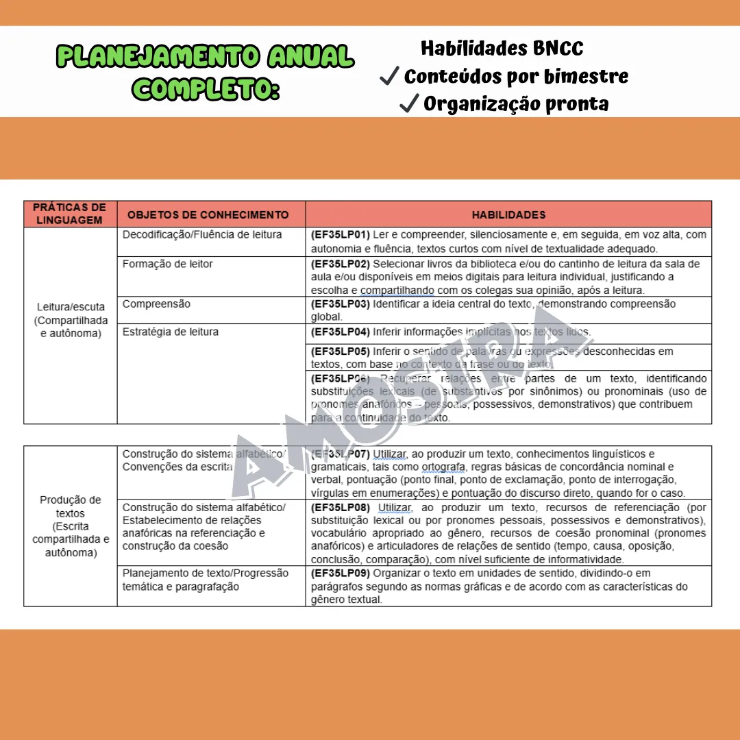 PLANEJAMENTO COMPLETO 3º ANO – BNCC 2026 - Imagem 2