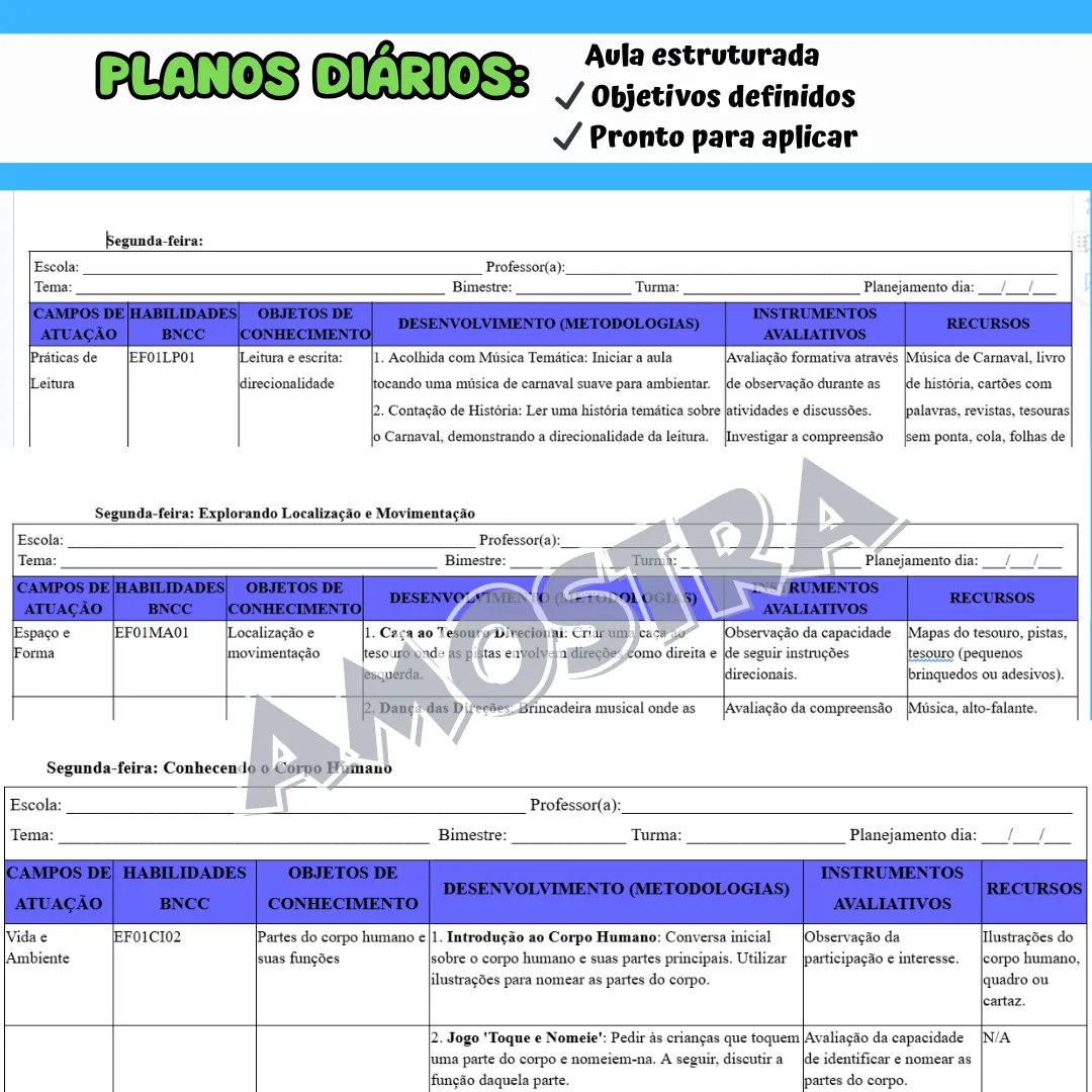 PLANEJAMENTO COMPLETO 1º ANO – BNCC 2026 - Imagem 3
