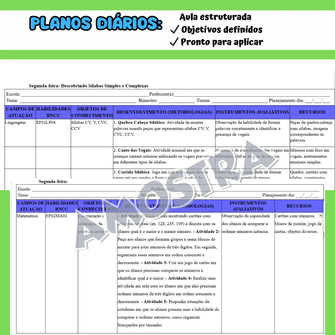 PLANEJAMENTO COMPLETO 2º ANO – BNCC 2026 - Imagem 3