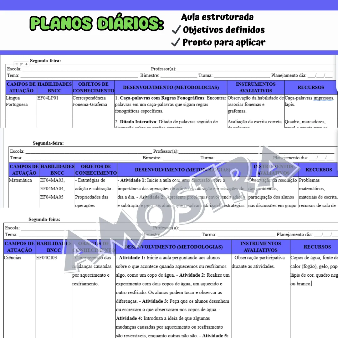 PLANEJAMENTO COMPLETO 4º ANO – BNCC 2026 - Imagem 3