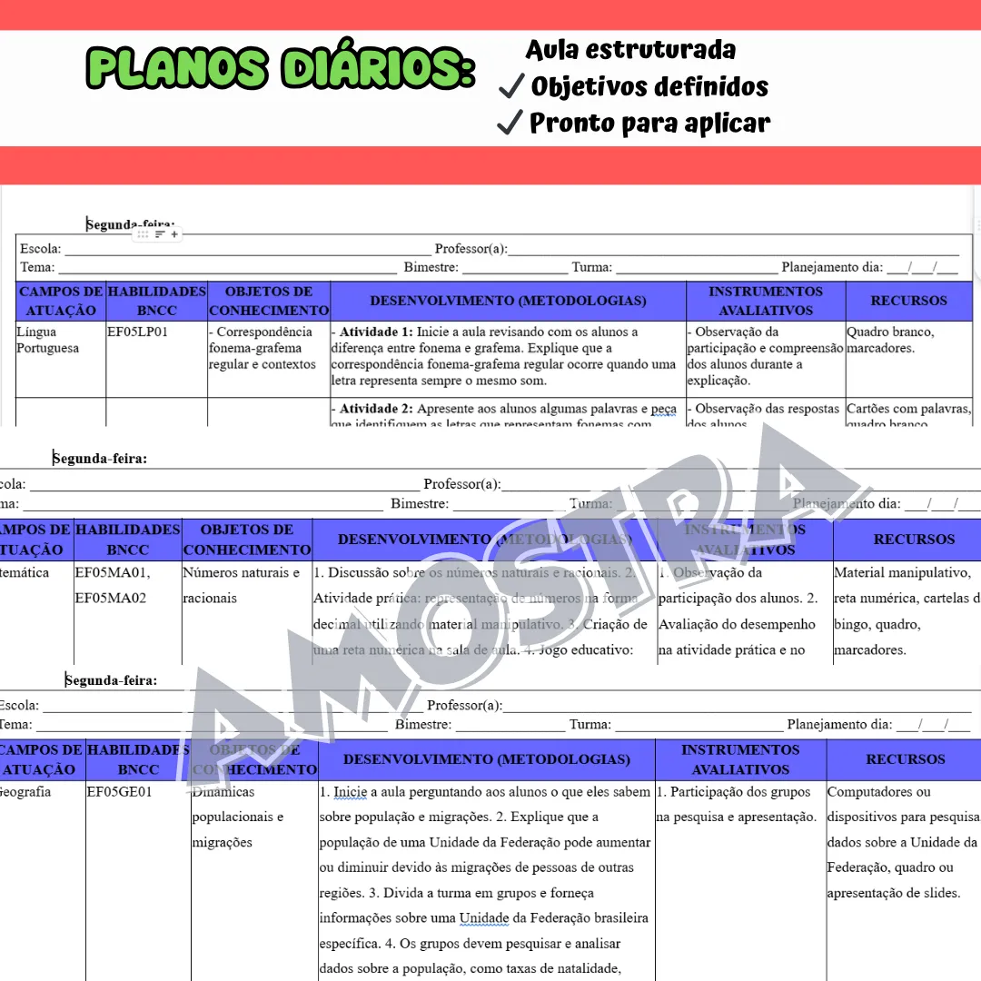 PLANEJAMENTO COMPLETO 5º ANO – BNCC 2026 - Imagem 3