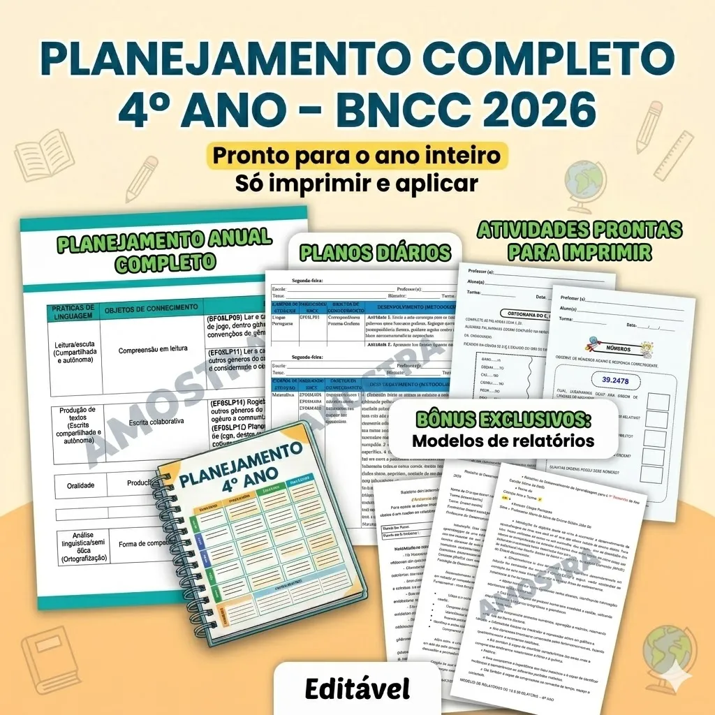 PLANEJAMENTO COMPLETO 4º ANO – BNCC 2026 - Imagem 6