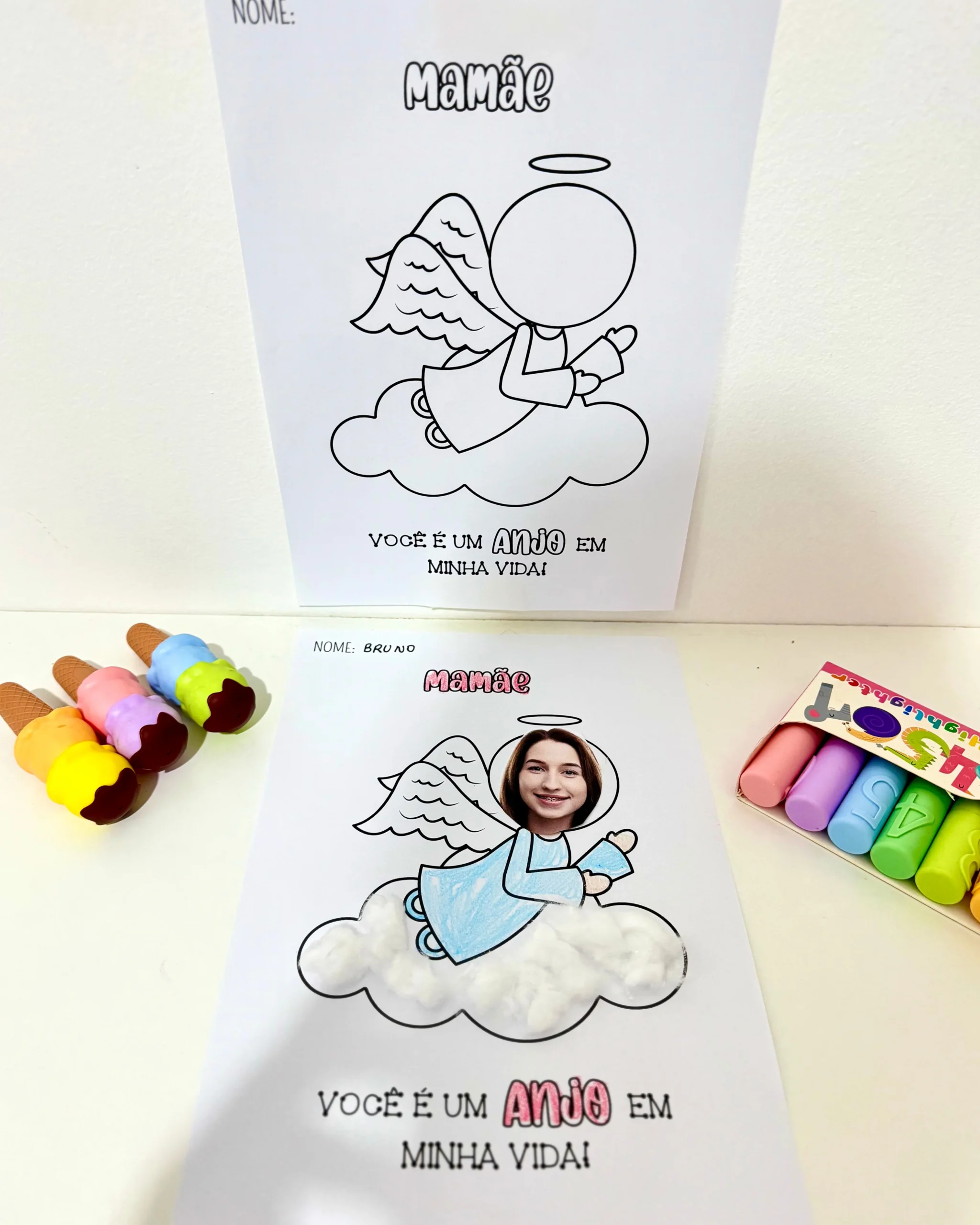 Atividades Artes Dia das Mães - Anjo