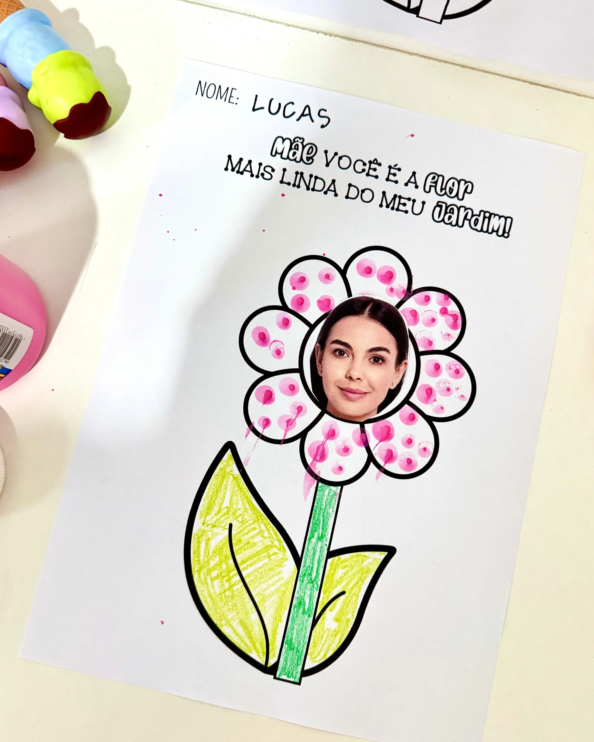 Atividades Artes Dia das Mães - Flor