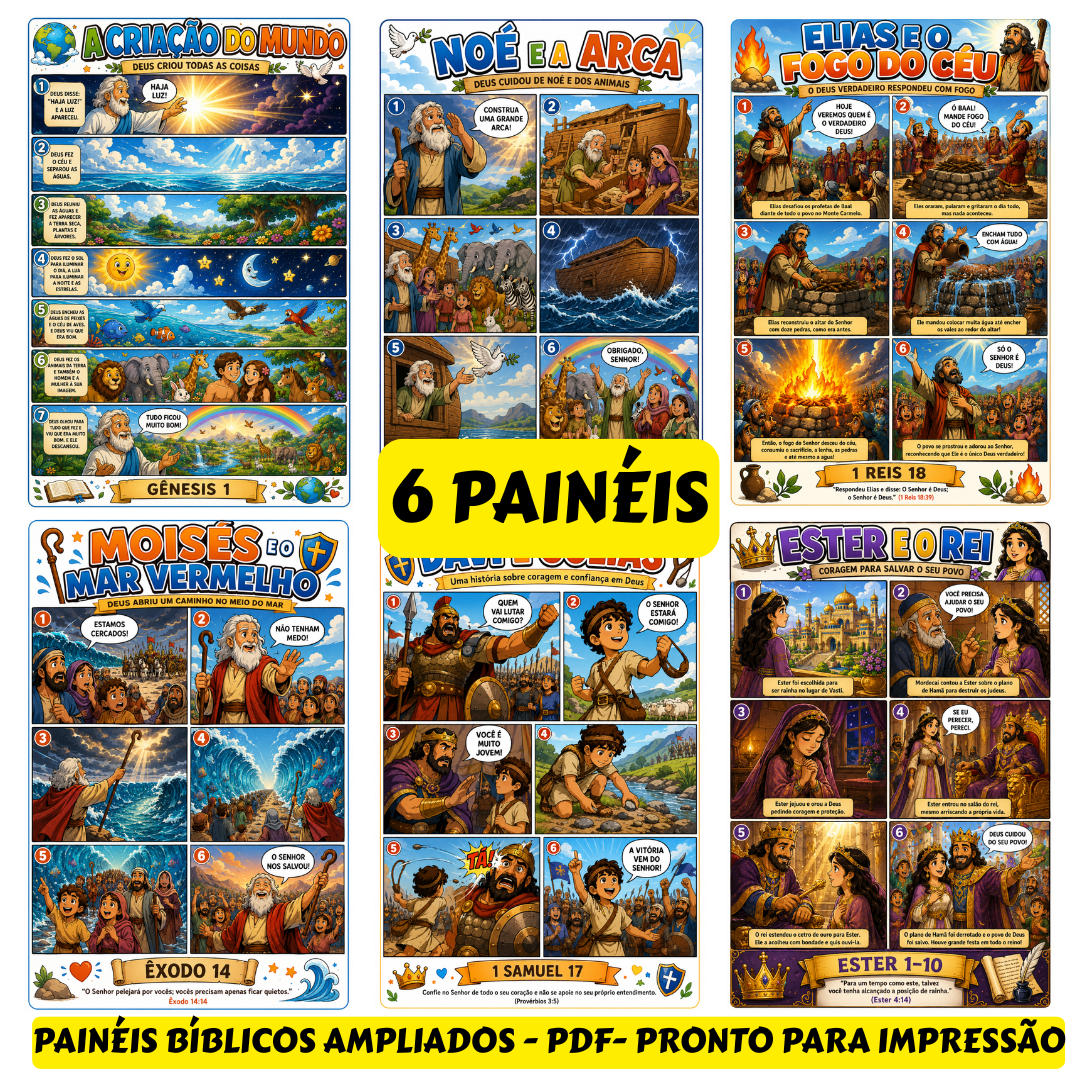 Combo Painéis Bíblicos – Heróis da Bíblia
