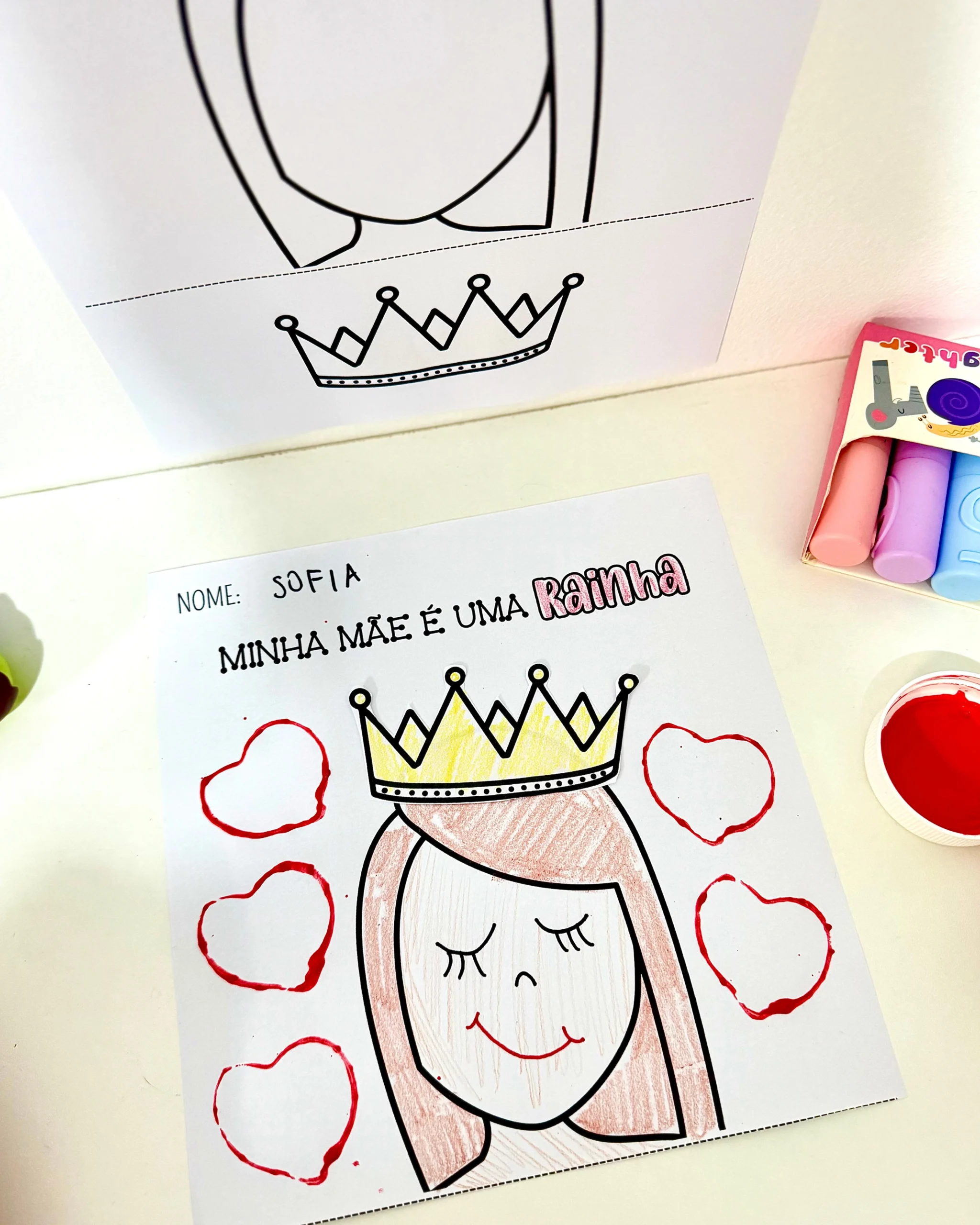 Atividades Artes Dia das Mães - Rainha
