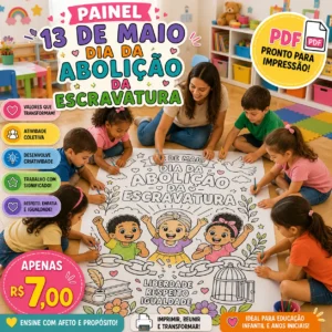 Painel para Colorir – 13 de Maio | Dia da Abolição da Escravatura