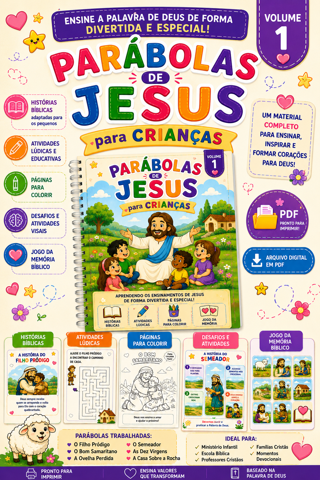 Parábolas de Jesus para Crianças – Volume 1