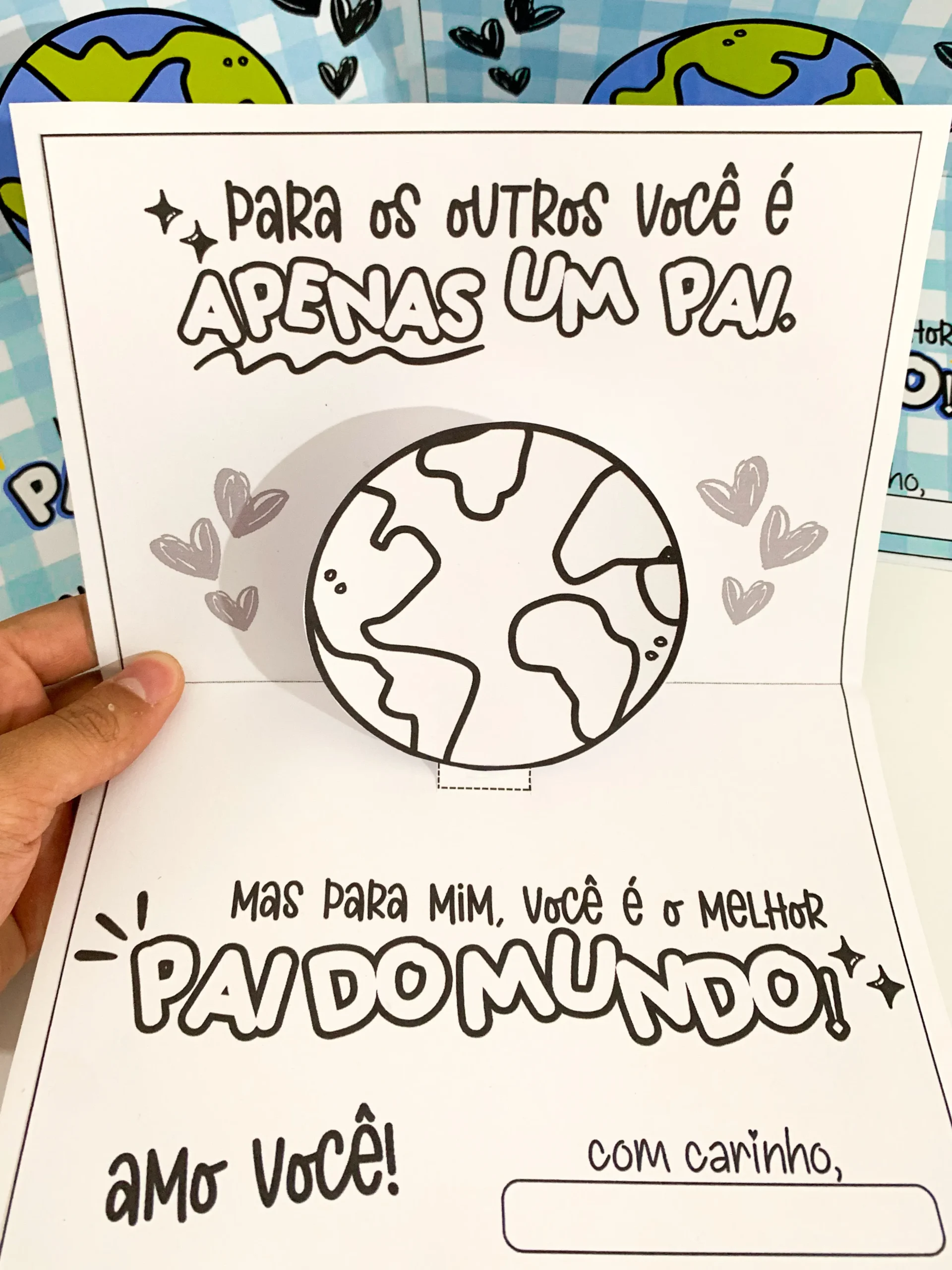 Cartão 3D Dia dos Pais – Tema Melhor Pai do Mundo - Imagem 3