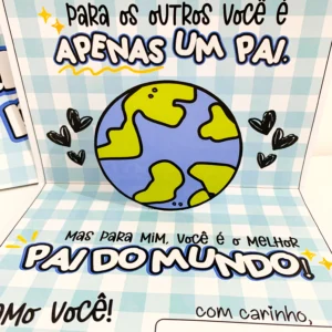 Cartão 3D Dia dos Pais – Tema Melhor Pai do Mundo