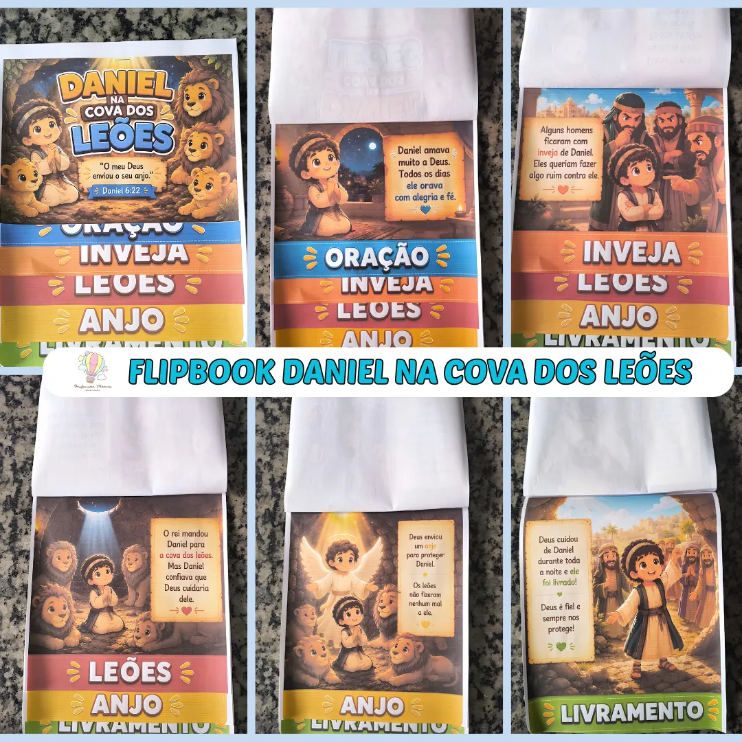 Flipbook Bíblico Infantil – Daniel na Cova dos Leões - Imagem 2