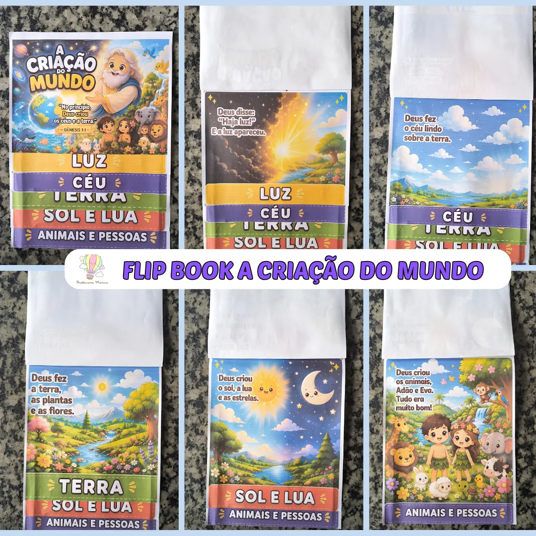 Flipbook Bíblico Infantil – A Criação do Mundo - Imagem 2