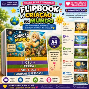 Flipbook Bíblico Infantil – A Criação do Mundo