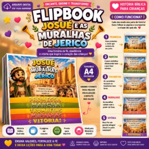 Flipbook Bíblico Infantil – Josué e as Muralhas de Jericó
